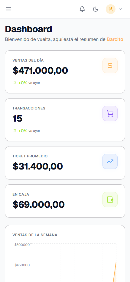 App móvil en modo claro